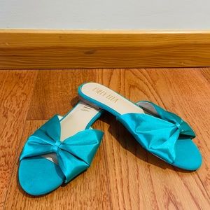 Billie Ella Aqua Slippers sold at Anthropology